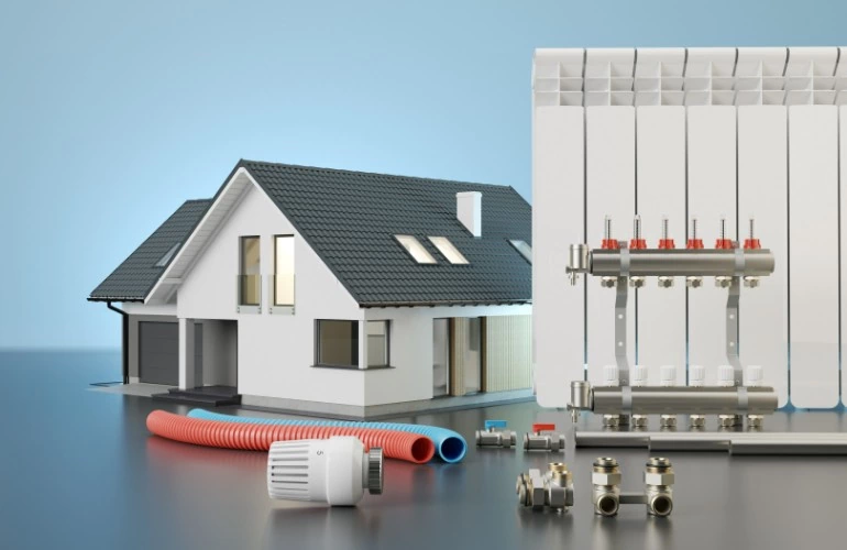 model domu i instalacji gazowej